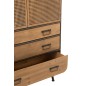 Armario alto de 3 cajones de metal natural 80x35x180 cm