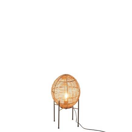 Lámpara de mesa de ratán de madera natural de 30x30x53 cm