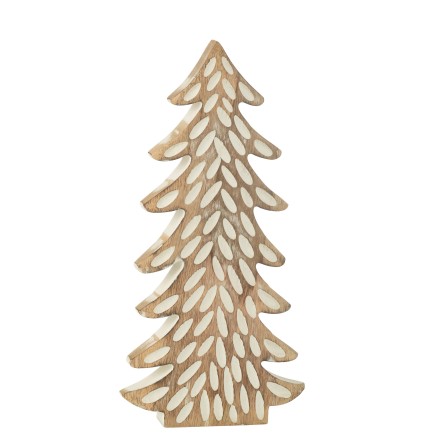 Arbre sculpté en bois de manguier marron 17x4x38 cm