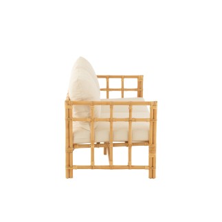 Sofá de 2 plazas de madera natural 127x73x64cm