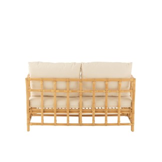 Sofá de 2 plazas de madera natural 127x73x64cm