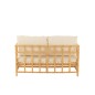 Sofá de 2 plazas de madera natural 127x73x64cm Sofá de 2 plazas de madera natural 127x73x64cm