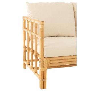 Sofá de 2 plazas de madera natural 127x73x64cm