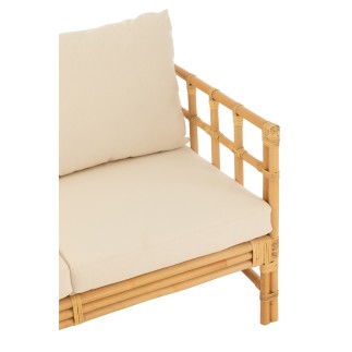 Sofá de 2 plazas de madera natural 127x73x64cm