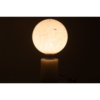 Lámpara de bola de vidrio blanco para colocar de 17x17x32 cm