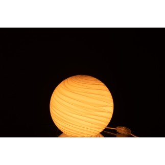 Lampe boule à poser en verre gris 20x20x18 cm