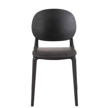 Silla de plástico negro 53x40x82 cm