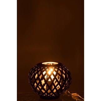 Lampada da tavolo in legno nero 30x30x24,5 cm