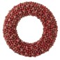 Couronne de baies en résine rouge 45x6x45 cm