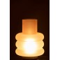 Lâmpada com LED em vidro rosa 17x17x24 cm