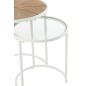 Set de 2 tables basses en verre blanc 50x50x56 cm Set de 2 tables basses en verre blanc 50x50x56 cm