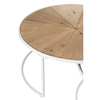 Set de 2 tables basses en verre blanc 91x91x41 cm
