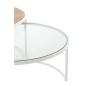 Set de 2 tables basses en verre blanc 91x91x41 cm Set de 2 tables basses en verre blanc 91x91x41 cm