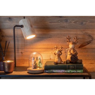 Lampe en bois naturel 21x18x42 cm 