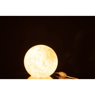 Lampe ronde en verre beige 20x20x18 cm 