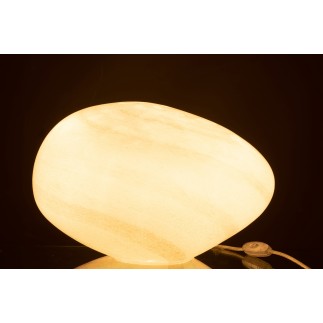 Lampe ovale en verre blanc 40x30x24 cm 
