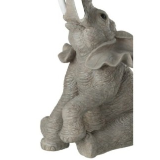 Tavolo rotondo con base elefante in sintetico grigio 49x48x63 cm