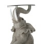 Tavolo rotondo con base elefante in sintetico grigio 49x48x63 cm
