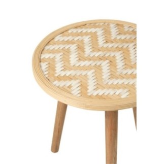 Set di 2 tavolini impilabili in legno naturale 53x53x56 cm