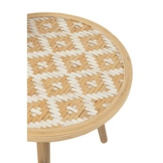 Set di 2 tavolini impilabili in legno naturale 53x53x56 cm