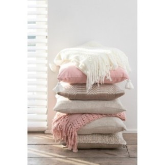 Manta de punto en textil blanco 143x195x1 cm