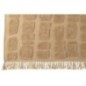 Manta con estampados y flecos en textil beige 192x123x1 cm