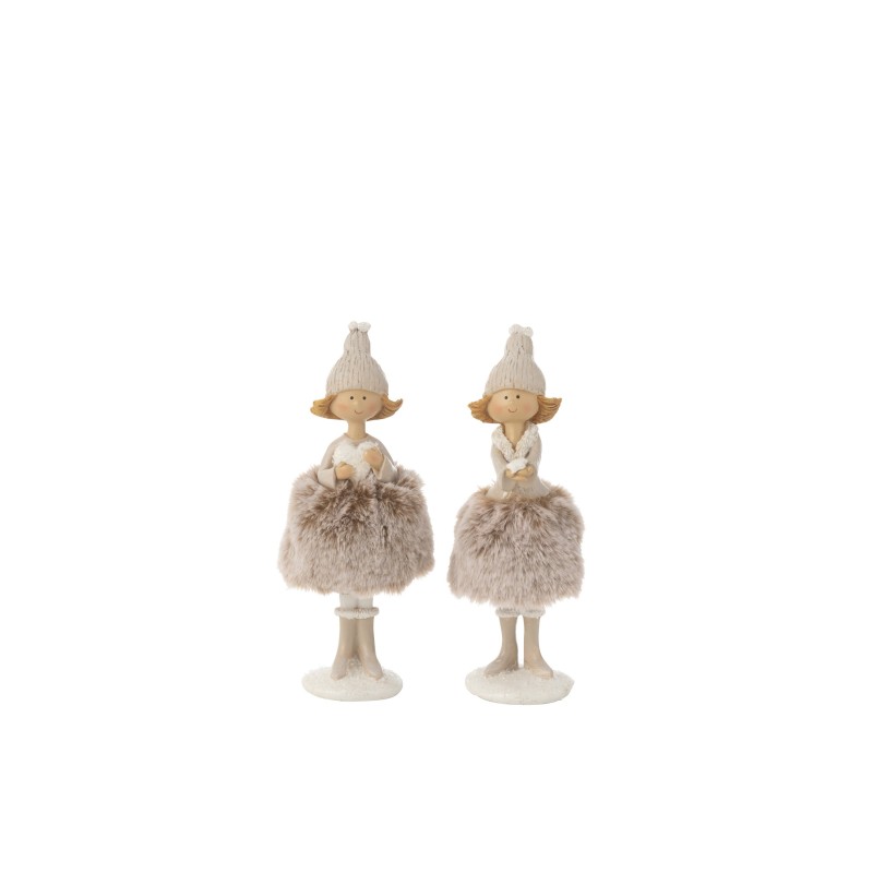 Figurine fourrure en polyrésine beige 7x5.5cx18 cm (Ass*2) Figurine fourrure en polyrésine beige 7x5.5cx18 cm (Ass*2)