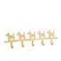 Perchero con 5 ganchos de aluminio dorado de 57x16x4 cm