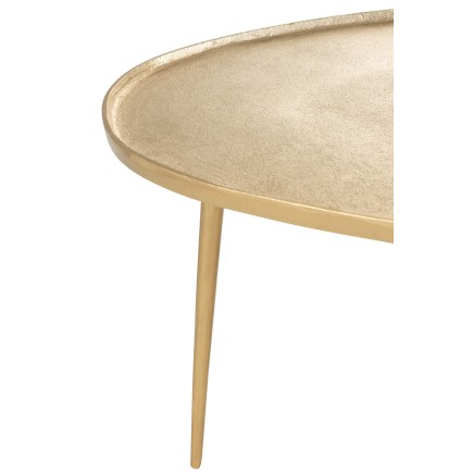 Set di 2 tavoli in alluminio oro 72,5x63x38 cm