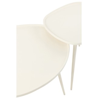 Conjunto de 2 mesas de aluminio blanco 72.5x63x38cm 