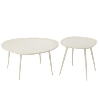 Conjunto de 2 mesas de aluminio blanco 72.5x63x38cm 