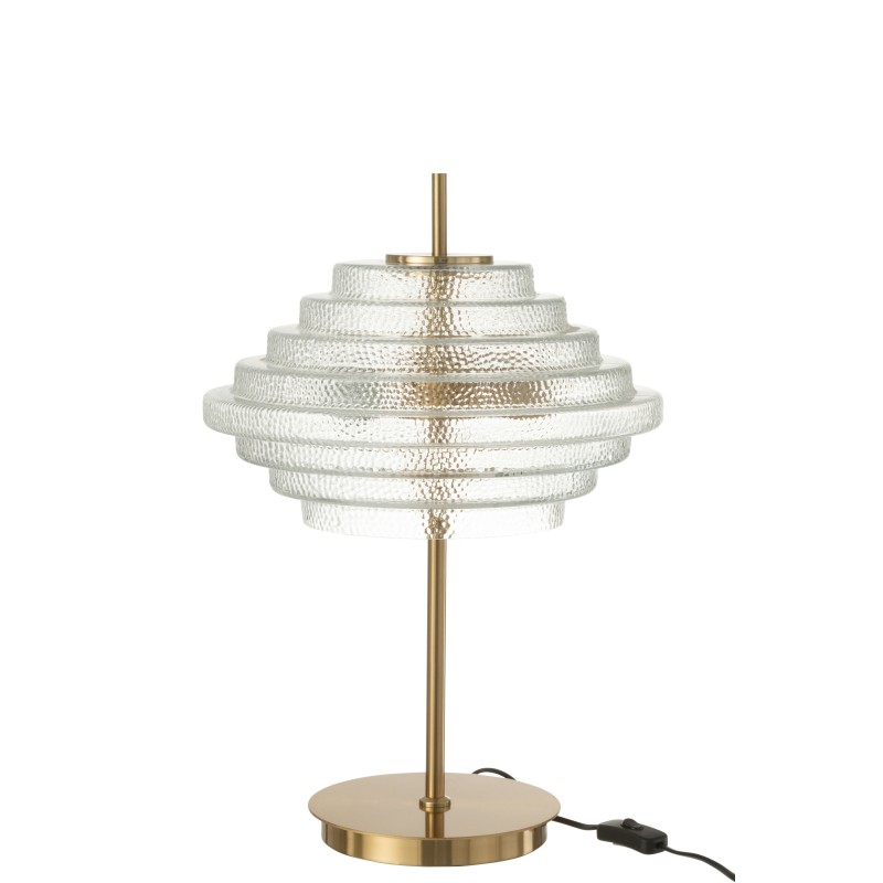 Candeeiro de mesa em vidro dourado 54x36x36 cm Candeeiro de mesa em vidro dourado 54x36x36 cm