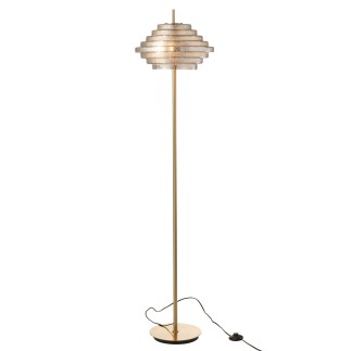 Candeeiro de pé em vidro dourado 154x36x36 cm