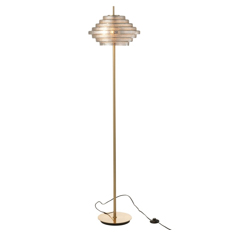 Candeeiro de pé em vidro dourado 154x36x36 cm Candeeiro de pé em vidro dourado 154x36x36 cm