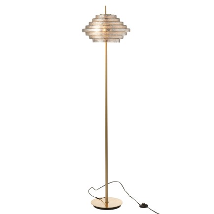 Candeeiro de pé em vidro dourado 154x36x36 cm