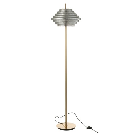 Candeeiro de pé em vidro dourado 154x36x36 cm