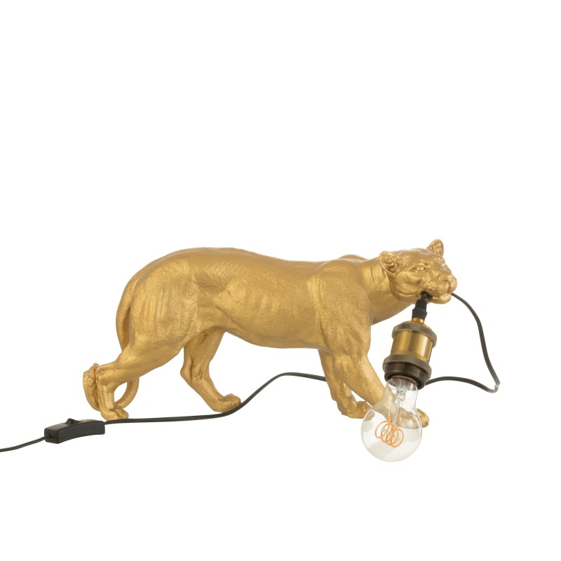 Lampe puma en résine Or 40x11x20cm Lampe puma en résine Or 40x11x20cm