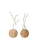 Lote de 2 figuras de peral en madera natural 12x12x30 cm Lote de 2 figuras de peral en madera natural 12x12x30 cm
