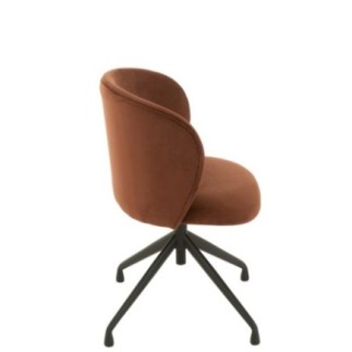 Sedia regolabile in velluto marrone 56x48x48 cm