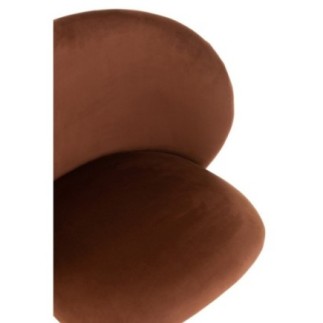 Sedia regolabile in velluto marrone 56x48x48 cm