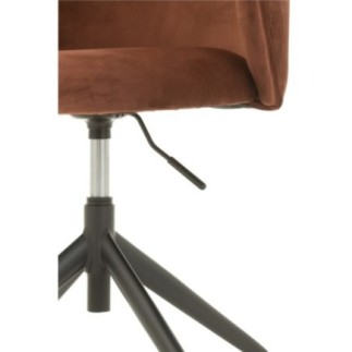 Sedia regolabile in velluto marrone 56x48x48 cm