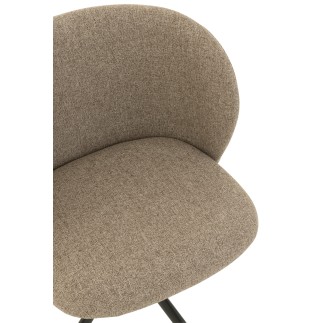 Sedia regolabile in velluto marrone 56x48x48 cm