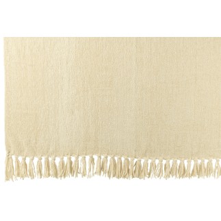 Couverture en chenille polyester écru 130x170 cm