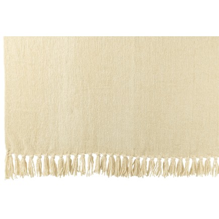 Couverture en chenille polyester écru 130x170 cm