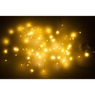 Ghirlanda luminosa argento con 90 LED bianchi L9m