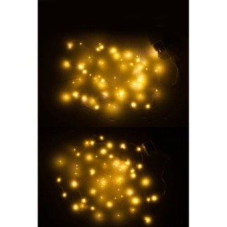 Set de 2 guirlandes lumineuses en plastique blanc et or 8.5x7.5x2.5 cm