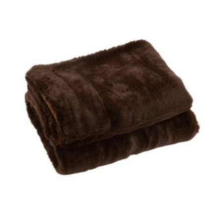 Coperta in poliestere marrone 180x130 cm