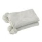 Plaid con pompon in poliestere grigio chiaro 176x128cm