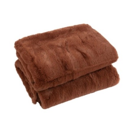 Coperta in poliestere marrone chiaro 180x130 cm