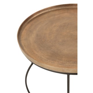 Set de 3 tables d’appoint en aluminium marron H26 à 48 cm